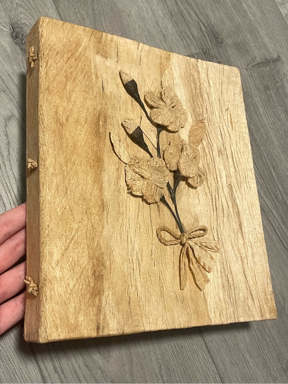 Flaura Unique Rare Wood Paper Photo Album Srapbook Vegan Mulberry Bark Leather
